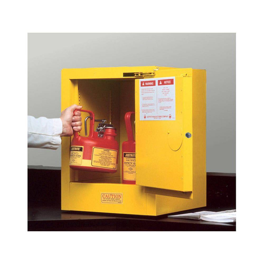 Sure-Grip Ex Countertop Flammable Safety Cab, 4 Gal, 1 Shelf, 1 s/c Dr - Justrite