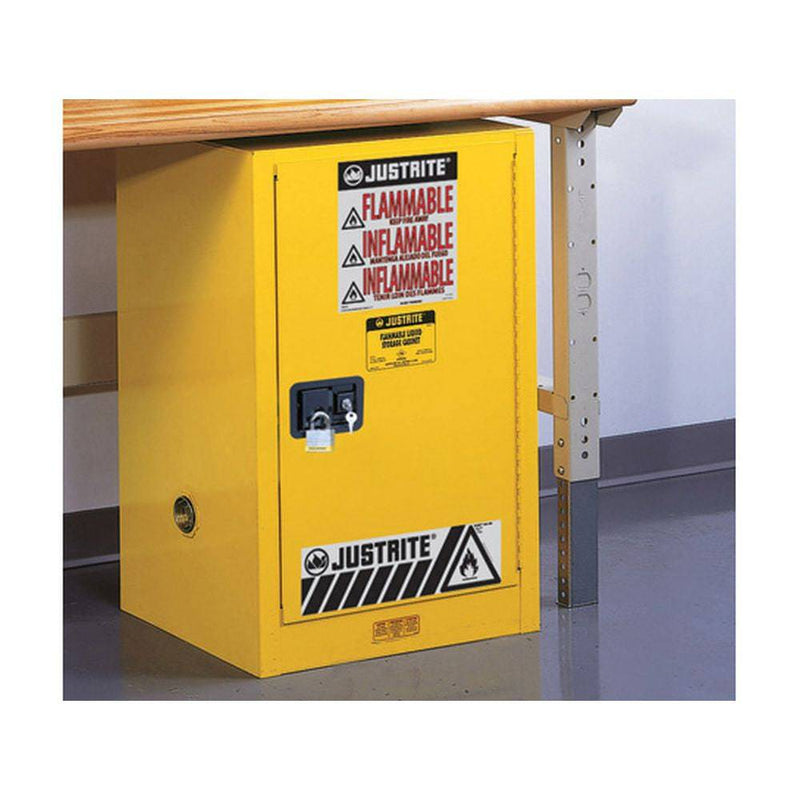 Sure-Grip Ex Compac Flammable Safety Cab., 12 Gal, 1 Shelf, 1 s/c Dr - Justrite