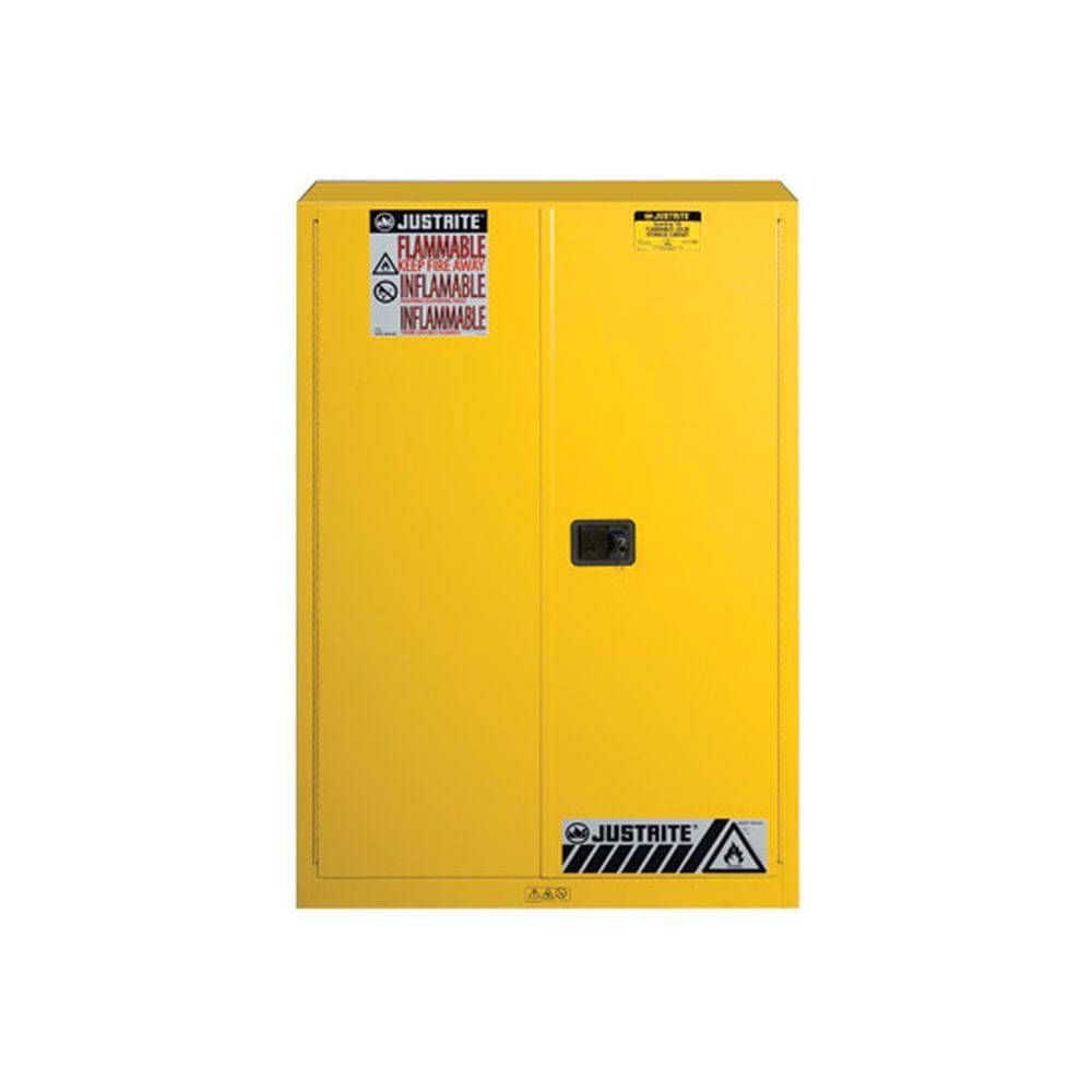 Sure-Grip Ex Flammable Safety Cabinet, Cap. 45 Gallons, 2 Shelves, 2 M-C Doors - Justrite