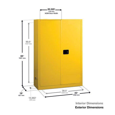 Sure-Grip Ex Combustibles Safety Cabinet For Paint, 60 Gal, 2 M/C Dr - Justrite