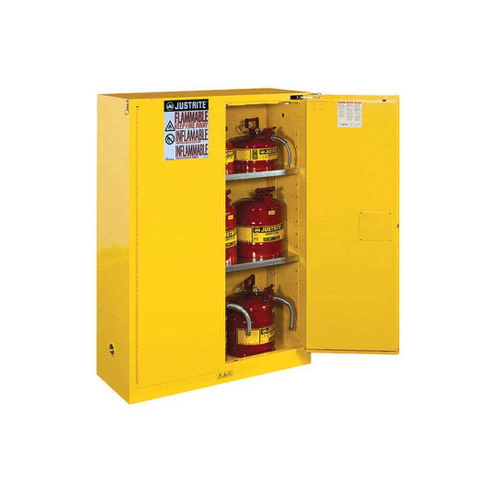 Sure-Grip Ex Flammable Safety Cabinet, Cap. 45 Gallons, 2 Shelves, 2 S-C Doors - Justrite