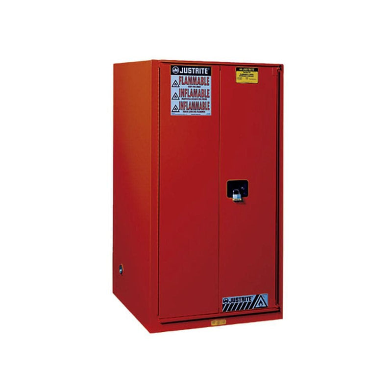 Sure-Grip Ex Flammable Safety Cabinet, 60 Gal, 2 Shlv, 2 s/c Dr Red - Justrite