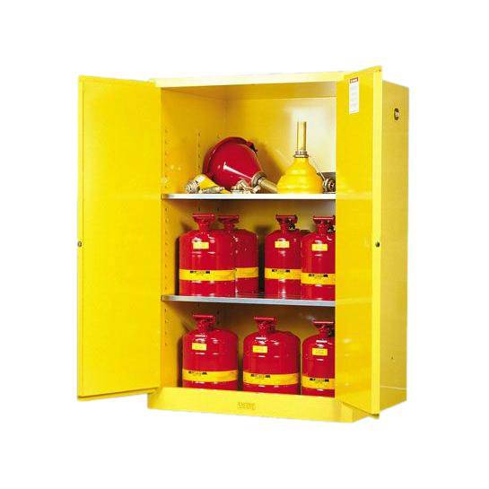 Sure-Grip Ex Flammable Safety Cabinet, 90 Gal., 2 Shlv, 2 m/c Doors - Justrite