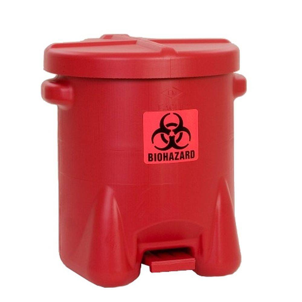 BioHazardous Waste Can 14 Gal. Red Poly - Eagle Manufacturing