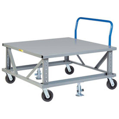 Ergonomic Adjustable Pallet Stand w/ Handle (Solid Deck) - Little Giant