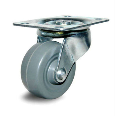 2-1/2" Non-Marking Gray Rubber Wheel Swivel Caster - 100lb. Capacity - DH International