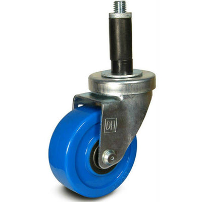 3-1/2" Solid Poly Threaded Stem Caster, Expandable Adapter, 260# Cap - DH International