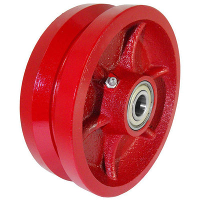 6" x 2" Ductile Steel V-Groove Wheel (2" Wide) - 1500 Lbs. Capacity - Durable Superior Casters