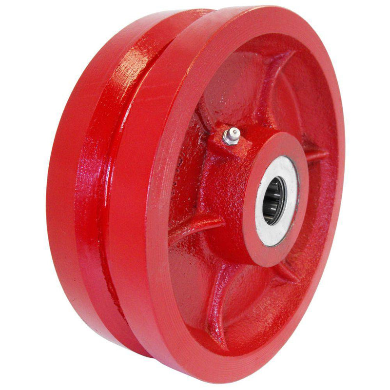 8" x 3" Ductile Steel V-Groove Wheel - 3500 Lbs. Capacity - Durable Superior Casters