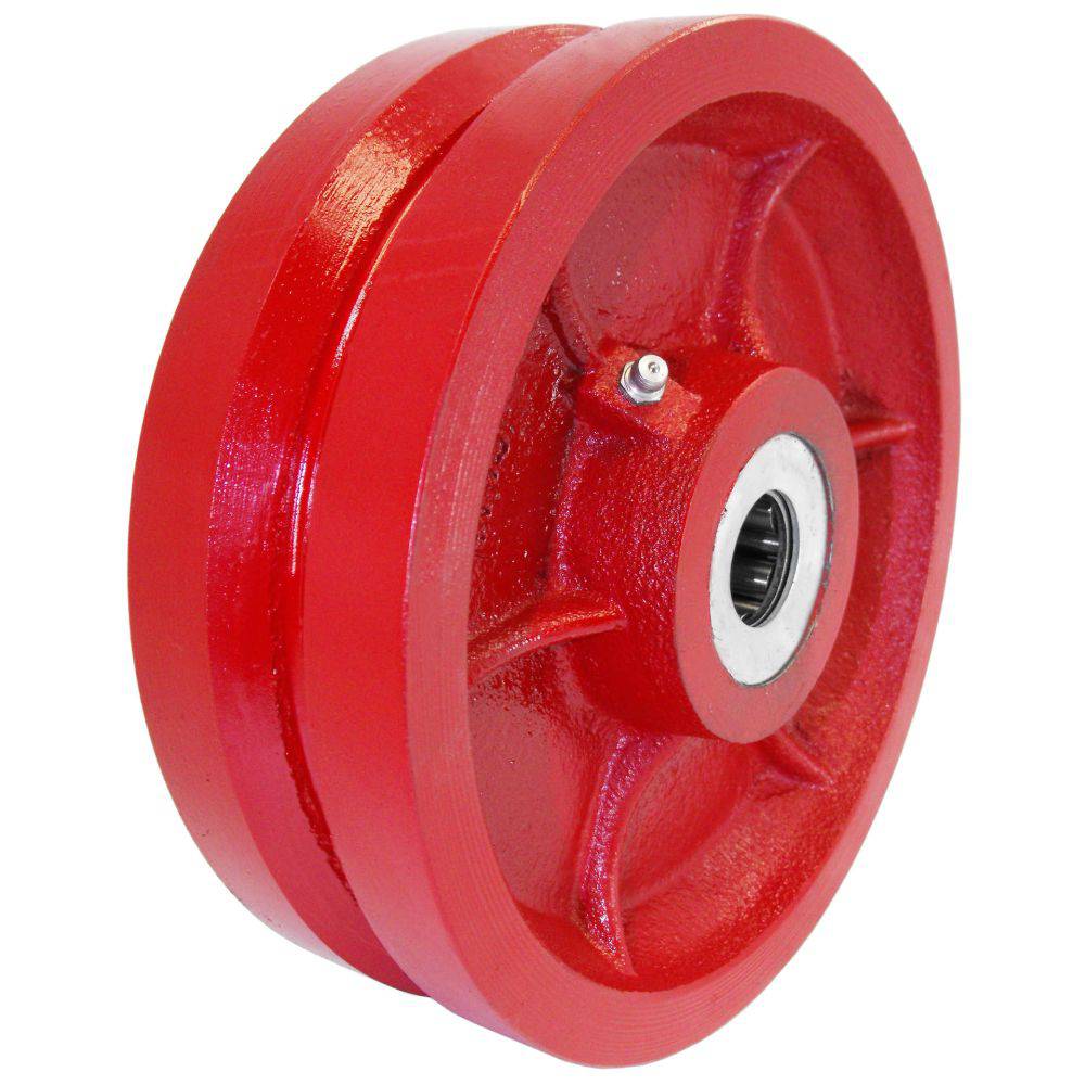 8" x 2-1/2" Ductile Steel V-Groove Wheel - 3500 Lbs. Capacity - Durable Superior Casters