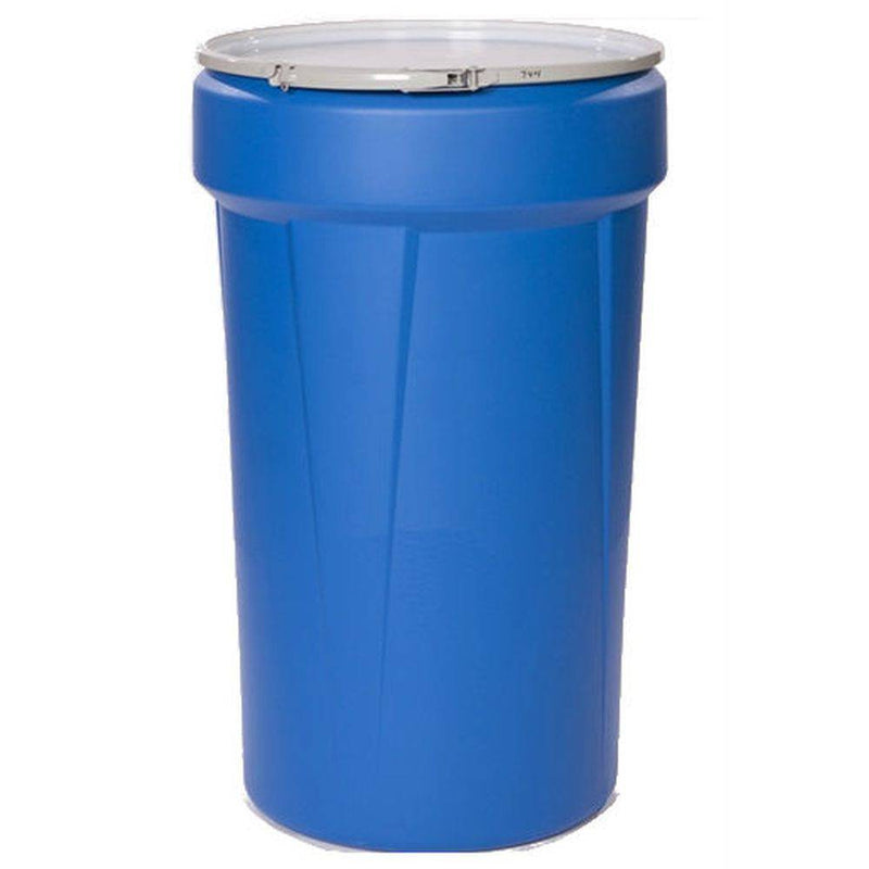 Open Head Poly Drum, 55 Gal. Blue w/ Metal Lever Lock - Eagle Manufacturing