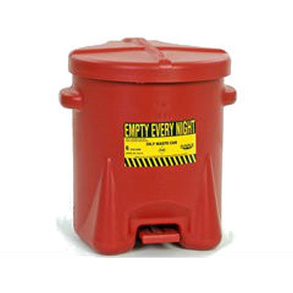 Oily Waste Can 6 Gal. Red Poly - Eagle Manufacturing