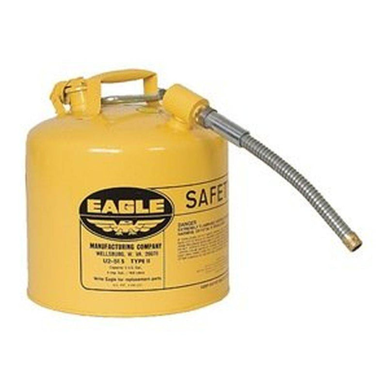 Type II Safety Can 5 Gal. Yellow with 7/8" O.D. Flex Spout - Eagle Manufacturing