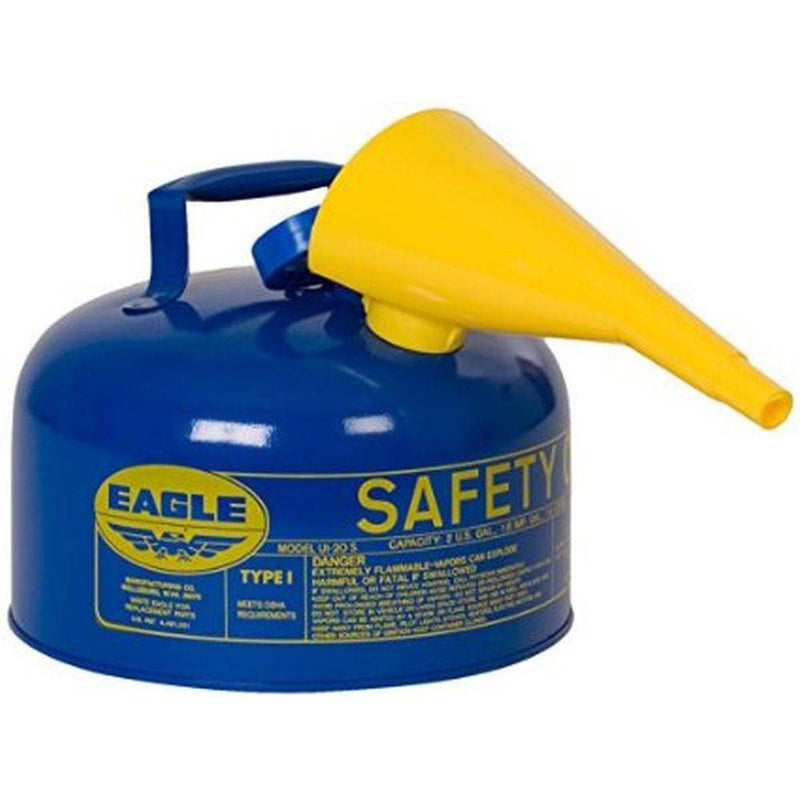 Type I Safety Can 1 Gal. Blue w/ F-15 Funnel - Eagle Manufacturing