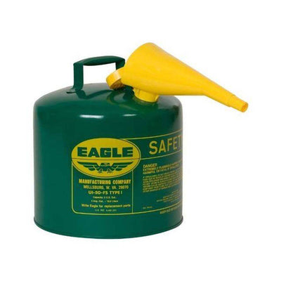 Type I Safety Can 5 Gal. Green w/ F-15 Funnel - Eagle Manufacturing