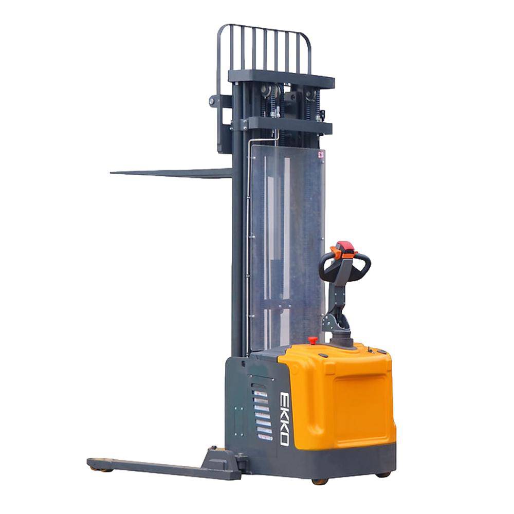 EKKO EB16EA Full Powered Straddle Stacker 4400 lbs Capacity 216" Height - Ekko Lifts