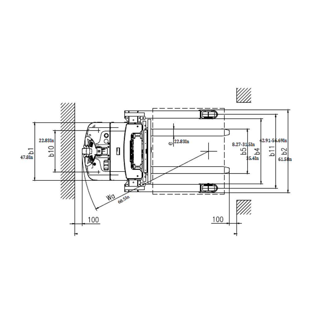 EKKO EB16EAS-189Li Full Powered Straddle Stacker 4400 lbs Capacity 189" Height - Ekko Lifts