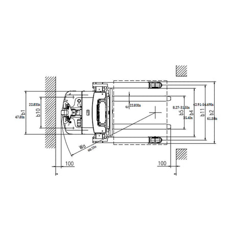 EKKO EB16EAS-189Li Full Powered Straddle Stacker 4400 lbs Capacity 189" Height - Ekko Lifts