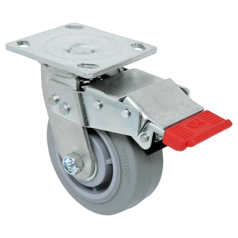 5" x 2" Nomadic Wheel Swivel Caster W/ Total Lock Brake - 500 lbs. capacity - Durable Superior Casters