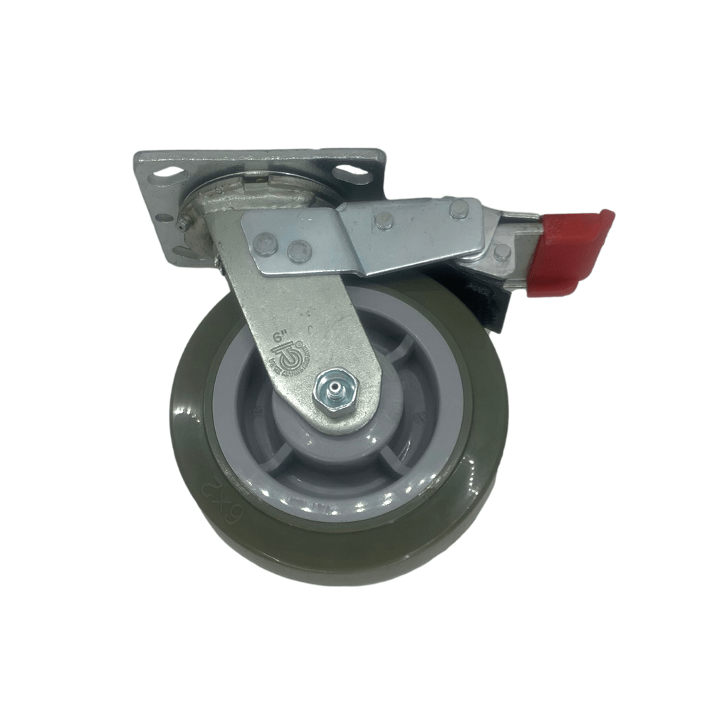 6" x 2" Polymadic Swivel Caster w/ Total Lock Brake - 900 lbs. Cap. - Durable Superior Casters