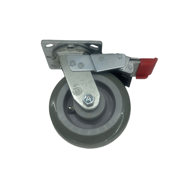 6" x 2" Poly-Pro Wheel Swivel Caster w/Total-Lock Brake- 800 lbs. capacity - Durable Superior Casters