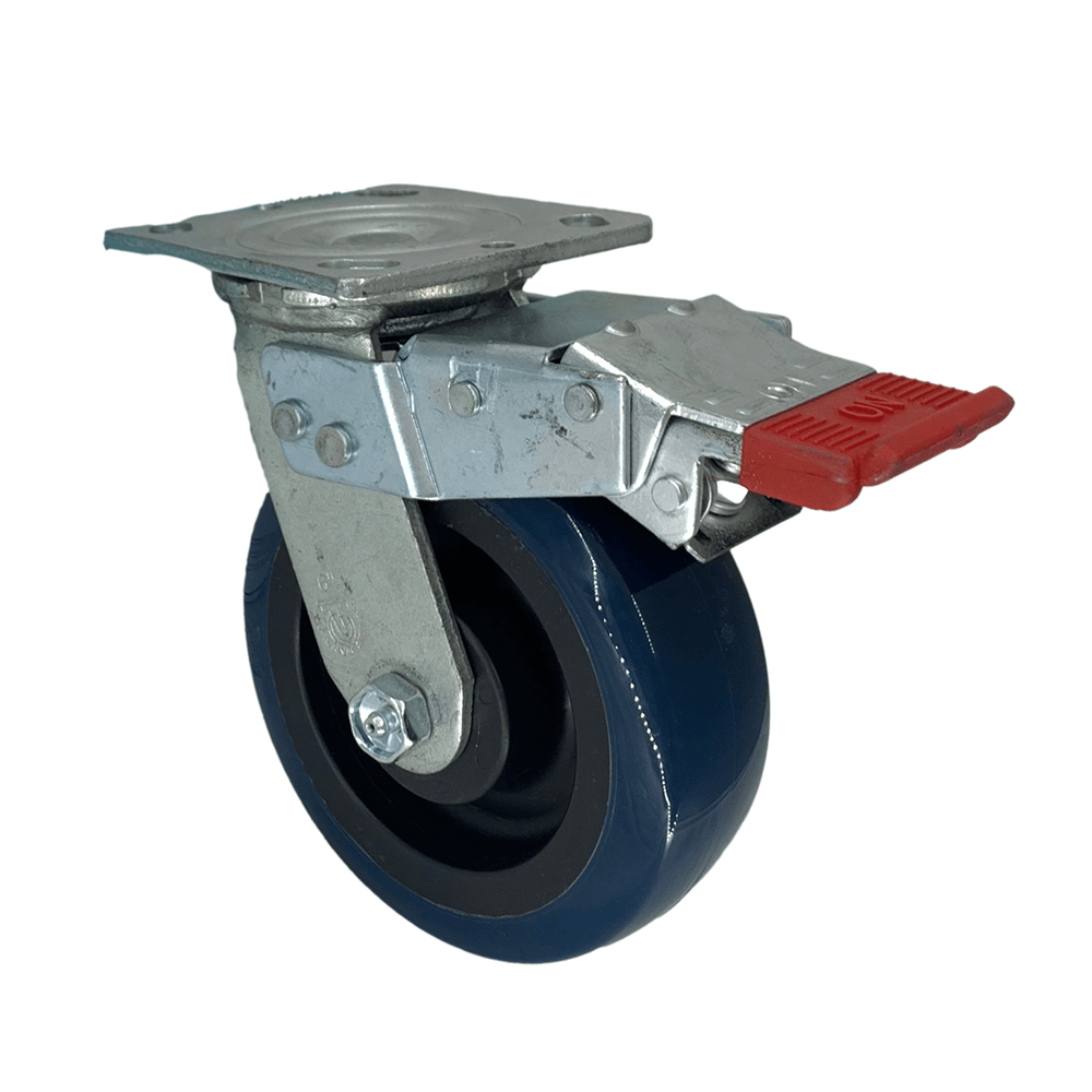 6" x 2" Poly-Pro Wheel Swivel Caster w/Total Lock Brake - 800 lbs. capacity - Durable Superior Casters