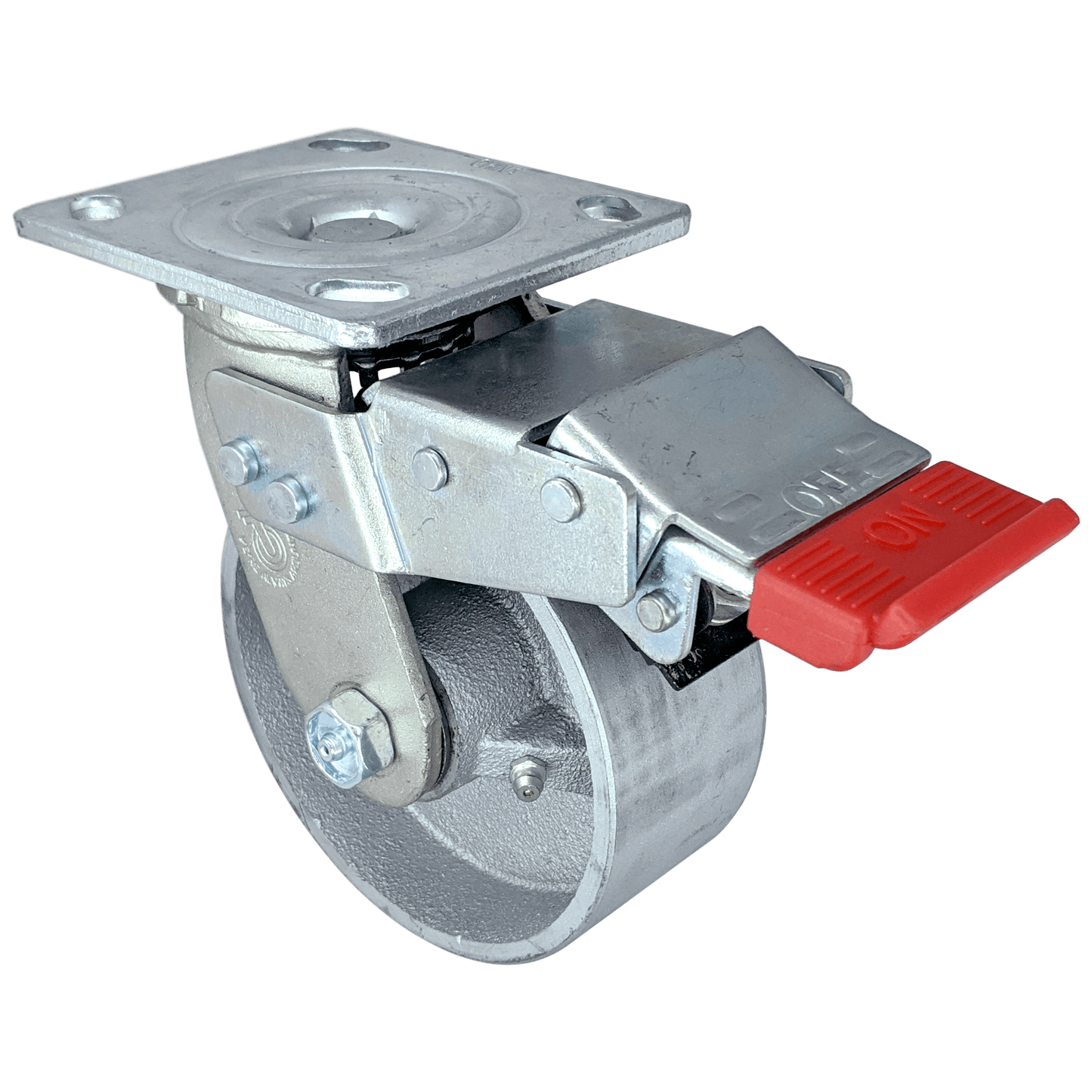 5" x 2" Semi-Steel Wheel Swivel Caster w/ Total Lock Brake - 1000 lbs. Cap. - Durable Superior Casters