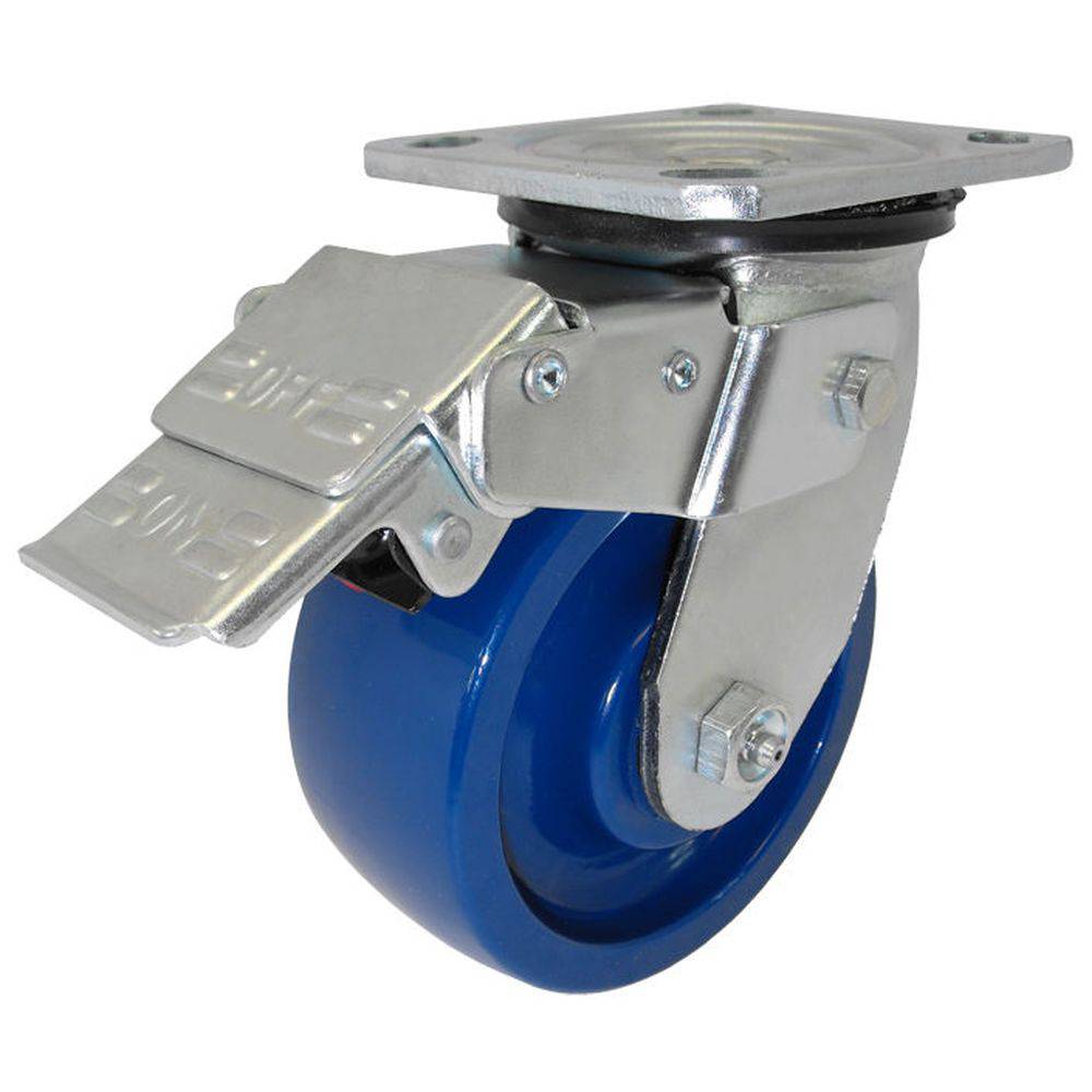 6" x 2" DuraLastomer Wheel Total Lock Swivel Caster - 1000 lbs. Capacity - Durable Superior Casters