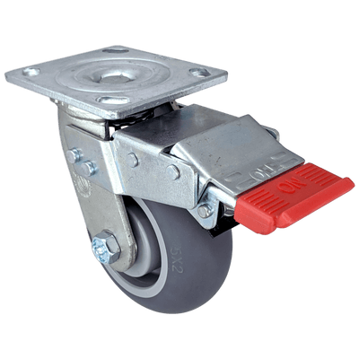 5" x 2" Thermo-Pro Wheel Swivel Caster W/ Total-Lock Brake - 350 lbs. Cap. - Durable Superior Casters