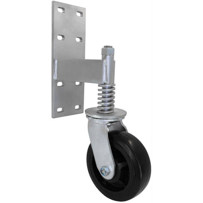 6" x 2" Rubber on Nylon Wheel Heavy Duty Spring Gate Caster - Durable Superior Casters