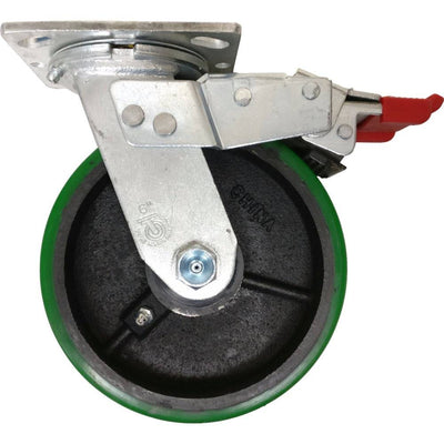 6" x 2" Polyon Cast Swivel Caster w/ Total Lock Brake - 1200 lbs. Cap. - Durable Superior Casters