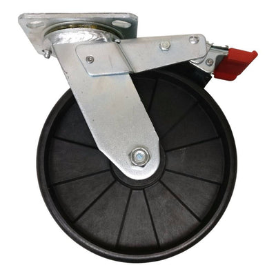 8" x 2" MaxRok Wheel Swivel Caster W/ Total Lock Brake - 1250 lbs. Capacity - Durable Superior Casters
