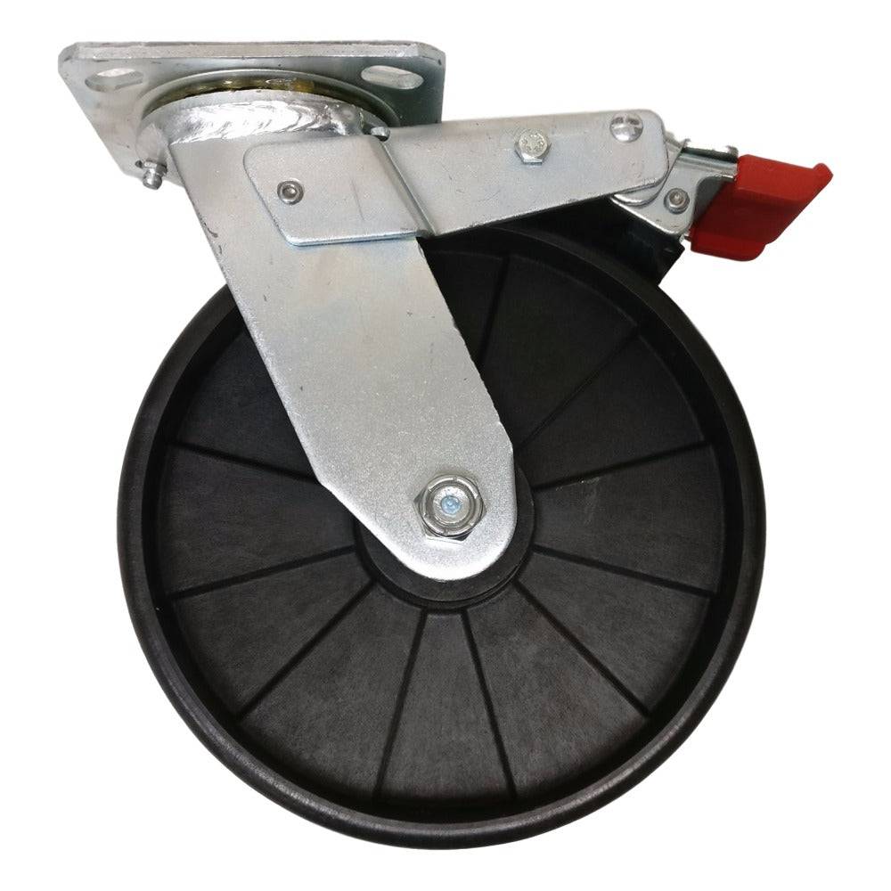8" x 2" MaxRok Wheel Swivel Caster W/ Total Lock Brake - 1250 lbs. Capacity - Durable Superior Casters