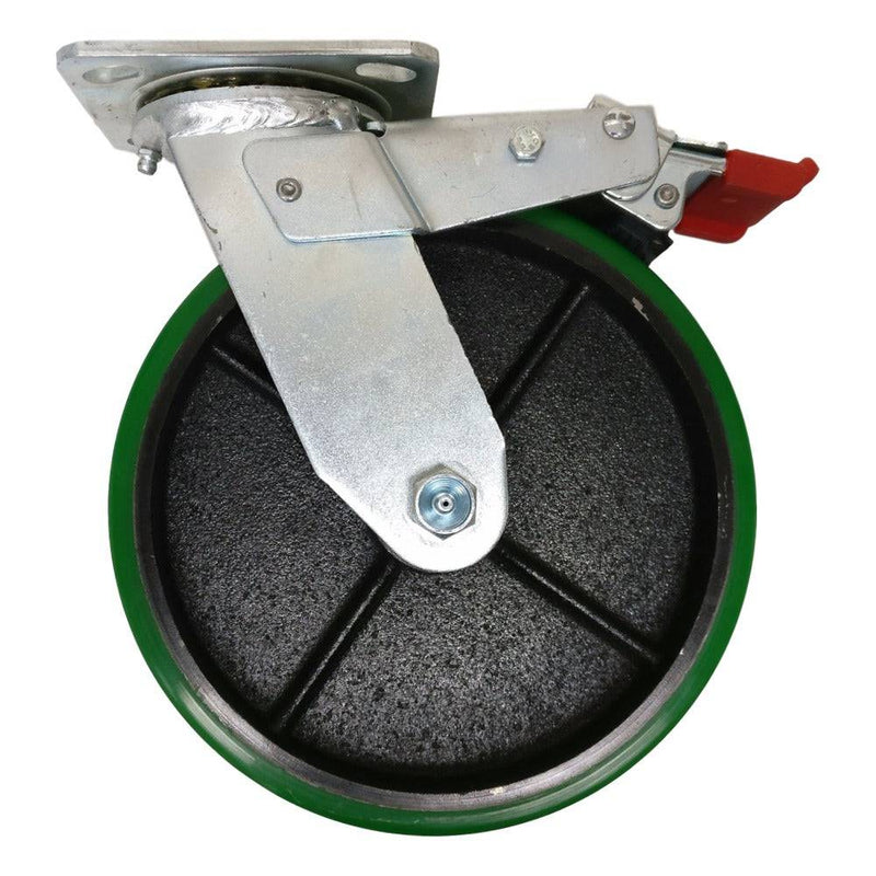 8" x 2" Polyon Cast Swivel Caster w/ Total Lock Brake - 1250 lbs. Cap. - Durable Superior Casters