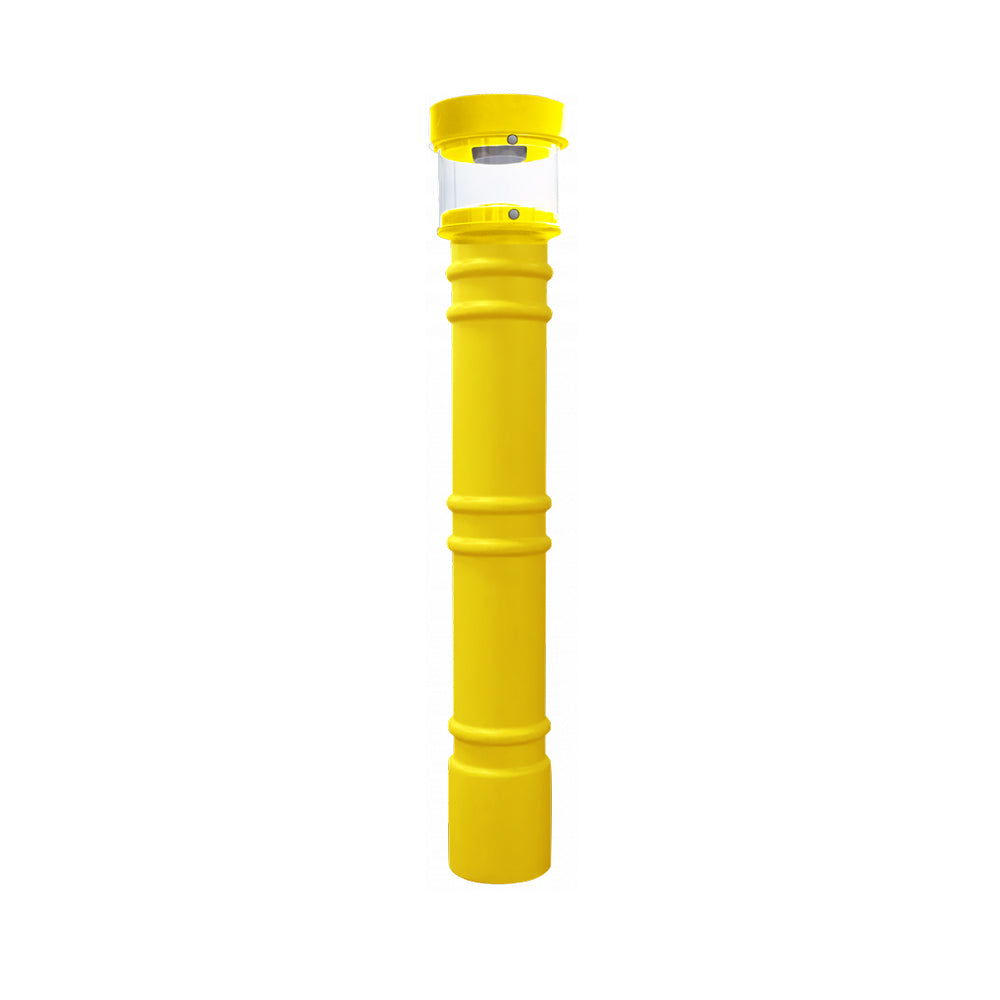 UV Powered Lighted Bollard Covers for 4" and 6" Pipe-LIGHTED-YL-UV+INSERT-Source 4 Industries