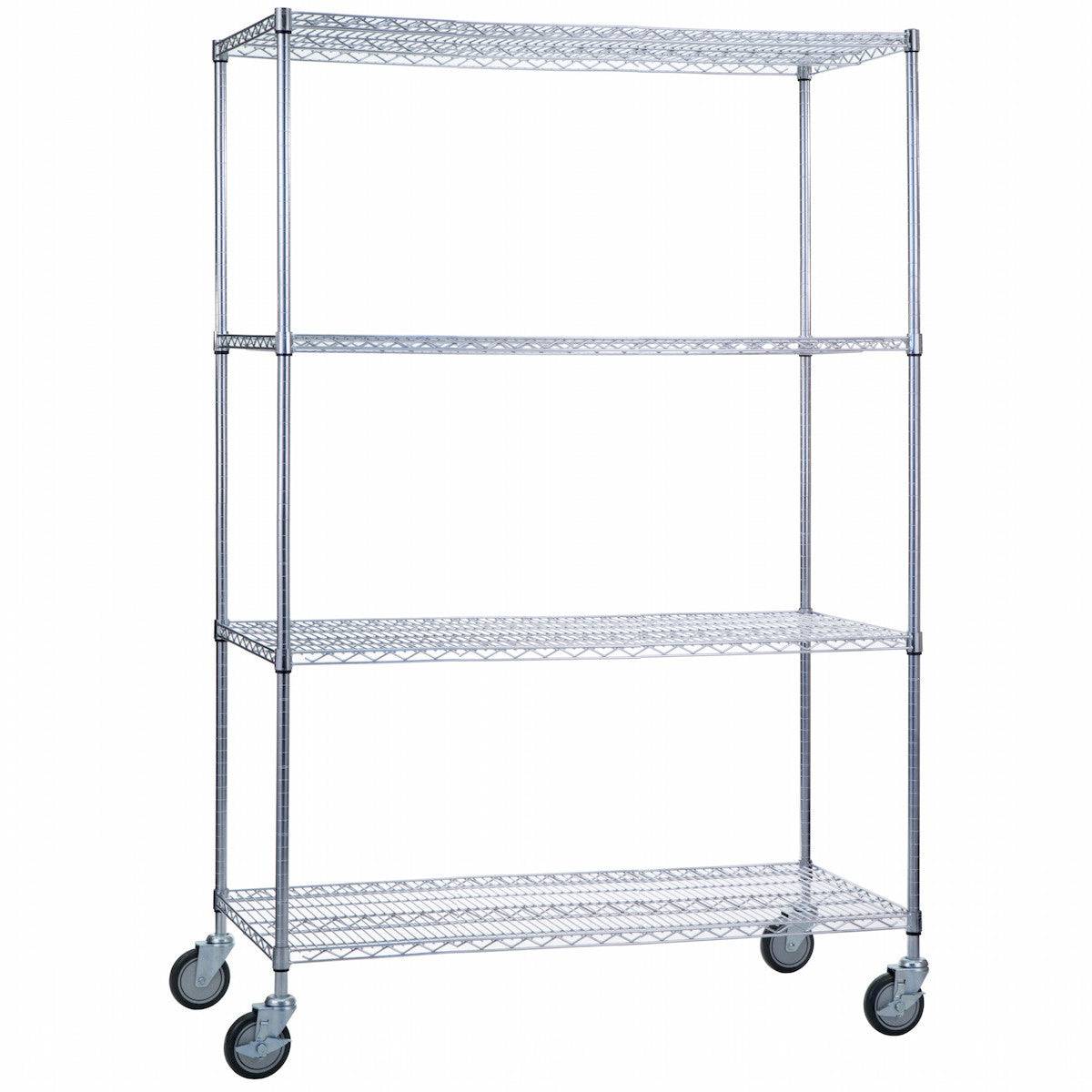 Wire Linen Cart with Casters - 18" x 48" x 72" - R&B Wire