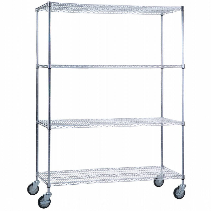 Wire Linen Cart with Casters - 18" x 60" x 72" - R&B Wire