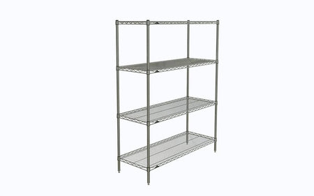 Metro - Super Erecta 4-Shelf Industrial Wire Shelving Starter Unit (Chrome) - Metro