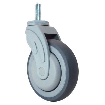 5" x 1-1/4" Polimed Wheel Threaded Swivel Stem Caster (1/2") 300 lbs. Cap - Durable Superior Casters