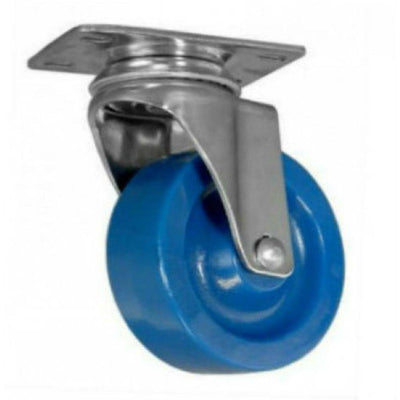 4" x 1-1/4" DuraLastomer Wheel Swivel Caster Stainless Steel - 350 lbs capacity - Durable Superior Casters