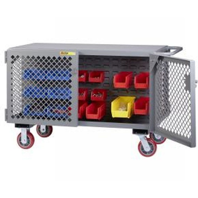 2-Sided Mobile Maintenance Cart with Louvered Panel - Little Giant