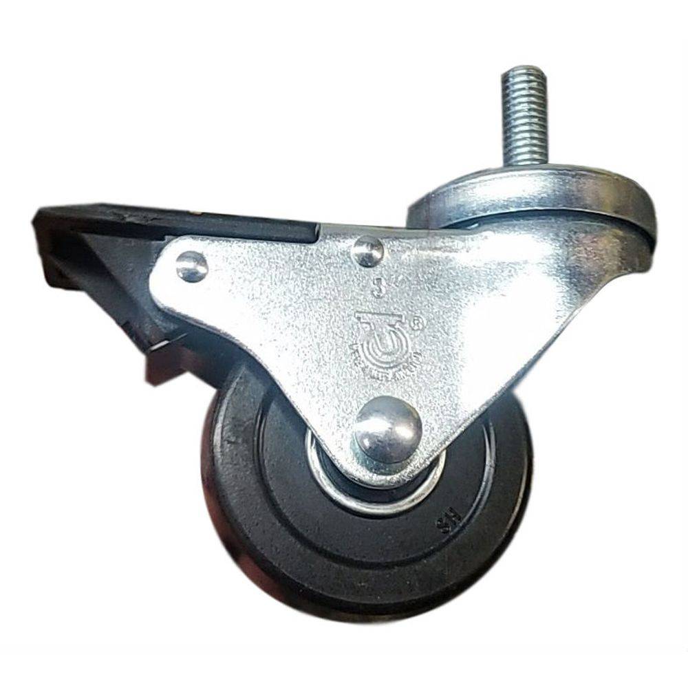4" x 1-1/4" Soft Rubber Threaded Swivel Stem Caster (1/2") - 350 lbs. Cap. - Durable Superior Casters