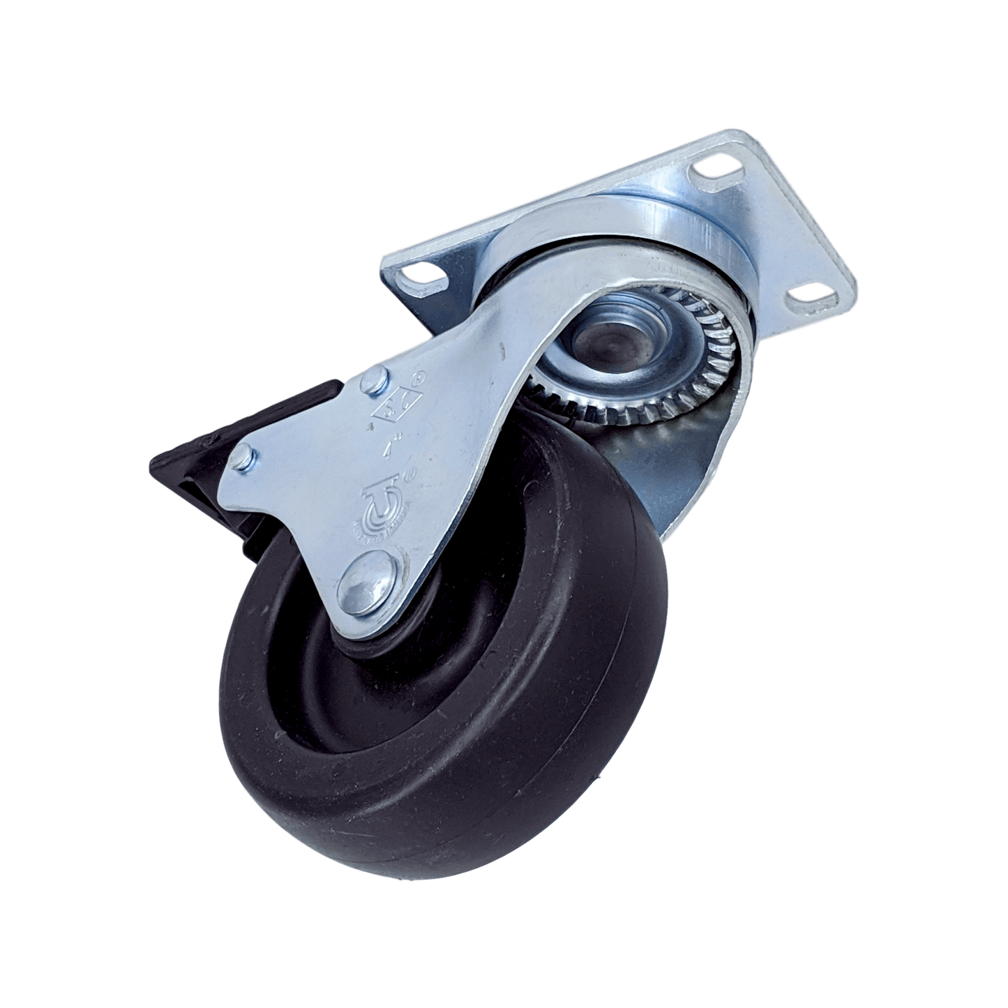 4" x 1-1/4" Polyolefin Wheel Swivel Caster w/ Total Lock Brake - 350 lbs. Cap. - Durable Superior Casters