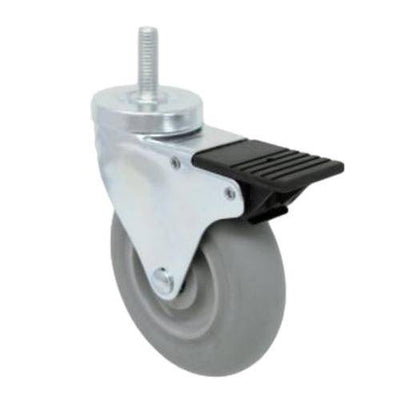 3-1/2" x 1-1/4" Poly Pro Thread Stem Caster, Total Lock Brake,350 lbs. - Durable Superior Casters