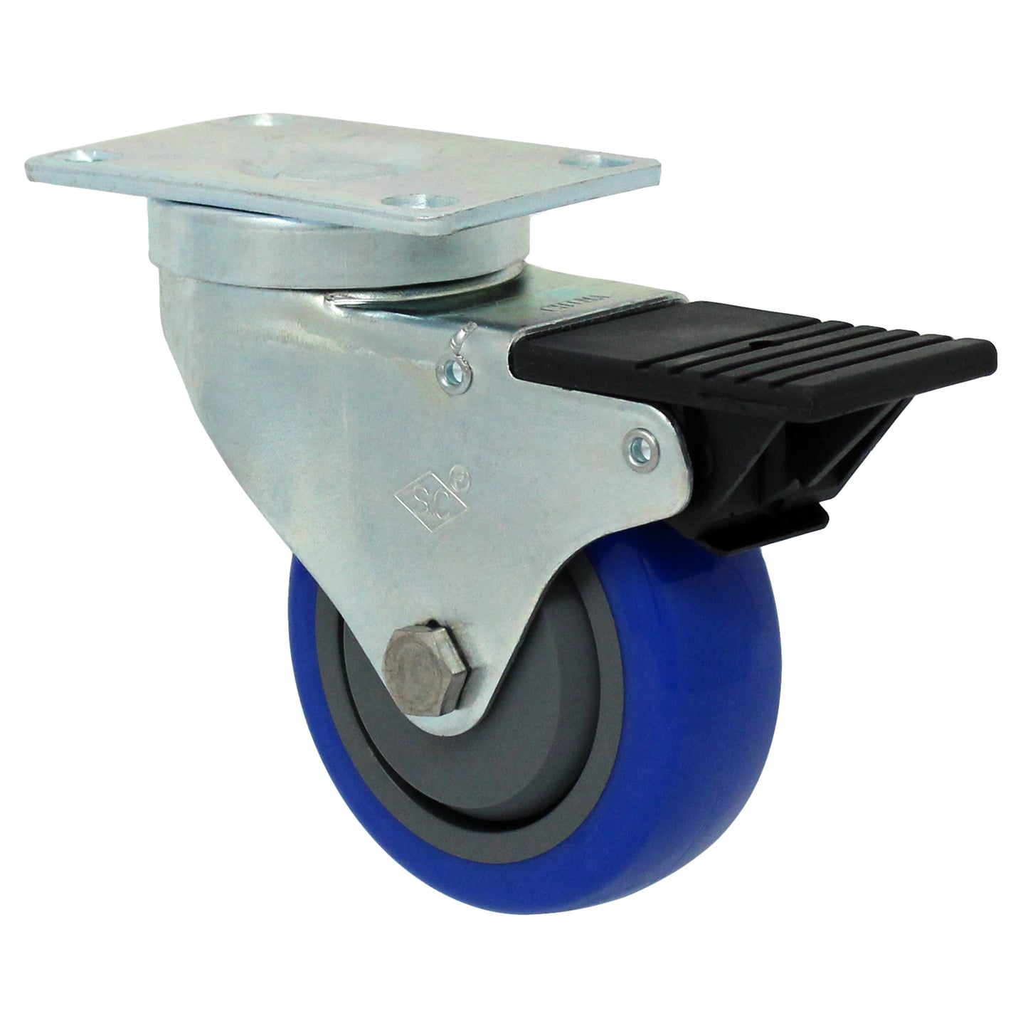 3-1/2" x 1-1/4" Poly-Pro Wheel Swivel Caster w/ Total Lock Brake - 300 lbs. Cap. - Durable Superior Casters