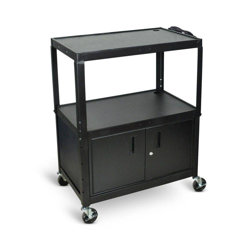 Large Adjustable Height Steel AV Cart (Cabinet) - Luxor