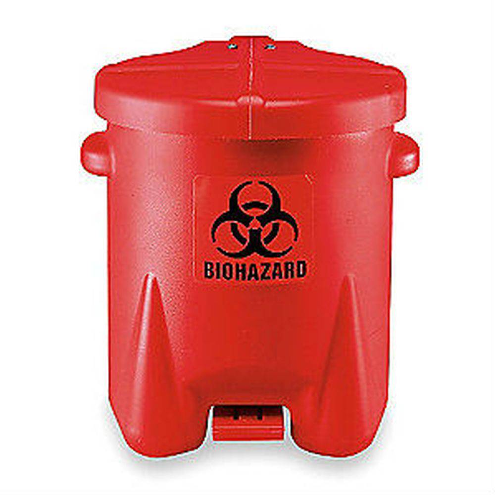 BioHazardous Waste Can 10 Gal. Red Poly - Eagle Manufacturing