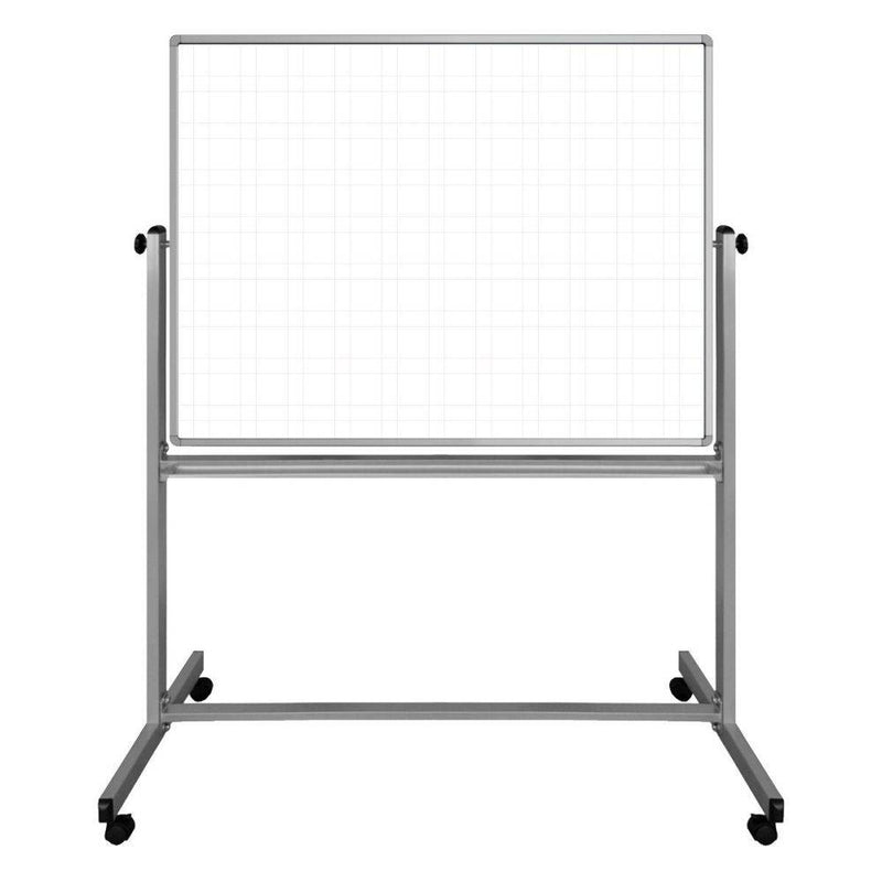 46"W x 36"H Mobile Magnetic Double-Sided Ghost Grid Whiteboard - Luxor