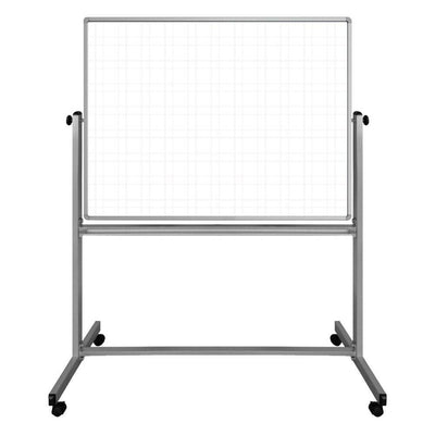 46"W x 36"H Mobile Magnetic Double-Sided Ghost Grid Whiteboard - Luxor