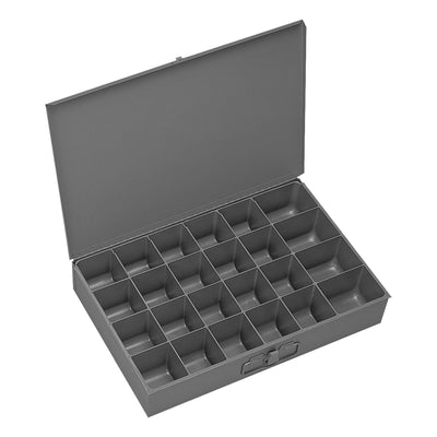 Large Steel Compartment Box, 24 Opening single latch - Durham